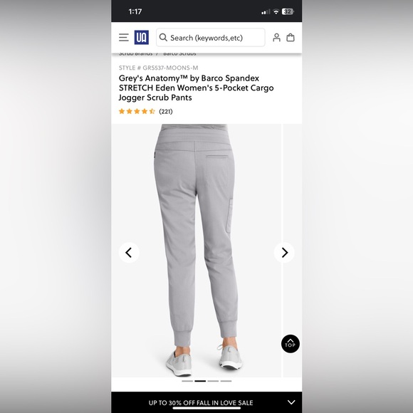 Grey’s Anatomy Gray size extra small scrubs women’s lots of pockets - Picture 2 of 8